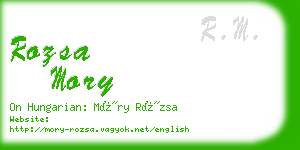 rozsa mory business card